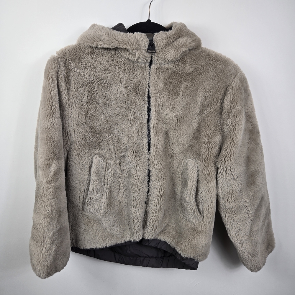 Zara Kids Taupe Teddy Hooded Fuzzy Jacket 11-12Y